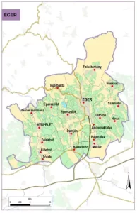 Map of Eger wine district
